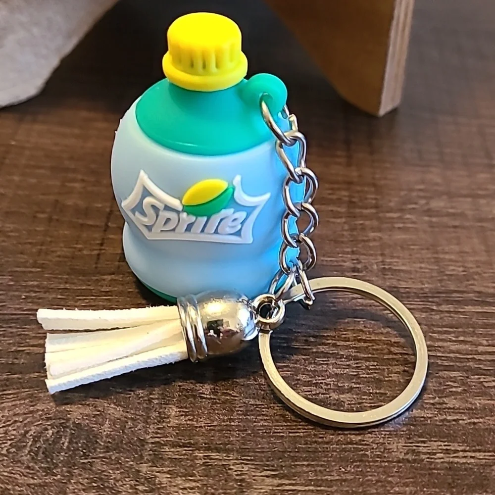 Sprite Soda Pop Bottle Keychain‎ with Tassel Novelty Collectible